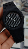 Roman Numbering AURA LIGHT WEIGHT Butterfly lock watch for man  Black Arabic Aura Watch with a modern Arabic-inspired dial design, matte finish case, and a black strap.