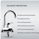 Sherice Instant Electric Heating Faucet: Tankless Hot Water Tap with Digital LED Temperature Display and Rotating Swivel Spout for Kitchen and Bathroom