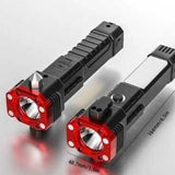 Versatile High Power Led Flashlight Focus Light Power Bank and Window Hammer FLASH light with high lights with safty issue