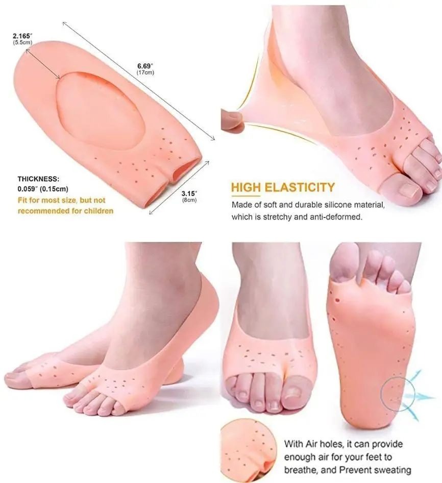 Forefoot Pads Silicone Insoles Orthopedic Shoe Pad Pain Relief Silicone Boat Socks for Women Toe separator Foot Care Products