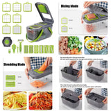 22 In 1 Vegetable Cutter With Stainless Steel Blades And Interchangeable Accessories Multipurpose Kitchen Slicer Tool